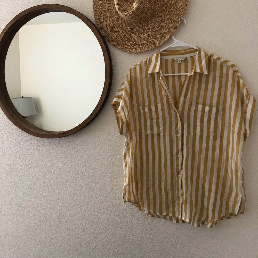 Striped Short Sleeve Button Down